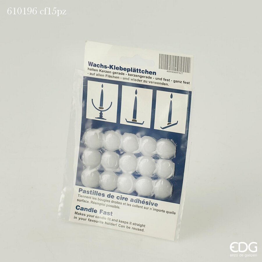 edg enzo de gasperi edg enzo de gasperi cera adesiva per candele cf 15 pz bianco ean 4031052530074