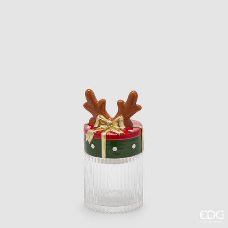 edg enzo de gasperi edg enzo de gasperi contenitore renna natale h 21 cm d 11 cm green red ean 8059824539656