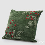 edg enzo de gasperi edg enzo de gasperi cuscino quadrato con bacche di natale 45 x 45 cm verde scuro ean 8059824584663