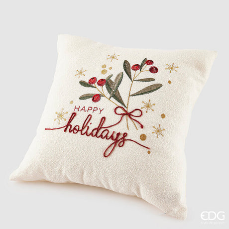 edg enzo de gasperi edg enzo de gasperi cuscino vischio quadrato natalizio 45 x 45 cm bianco rosso ean 8059824549563