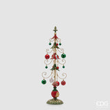 edg enzo de gasperi edg enzo de gasperi decoro albero di natale con decorazioni metallo h 91 cm green red ean 8059824542335