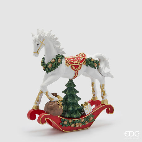edg enzo de gasperi edg enzo de gasperi decoro cavallo a dondolo natale h 355 cm l 305 cm l 11 cm multicolor ean 8059824540591