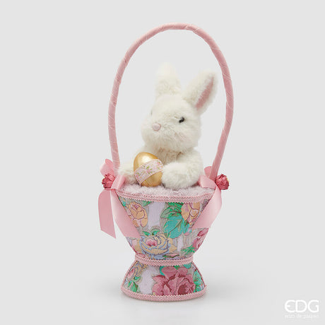 edg enzo de gasperi edg enzo de gasperi decoro cesto di pasqua con coniglio h 54 cm d 20 cm multicolor ean 8059824625885