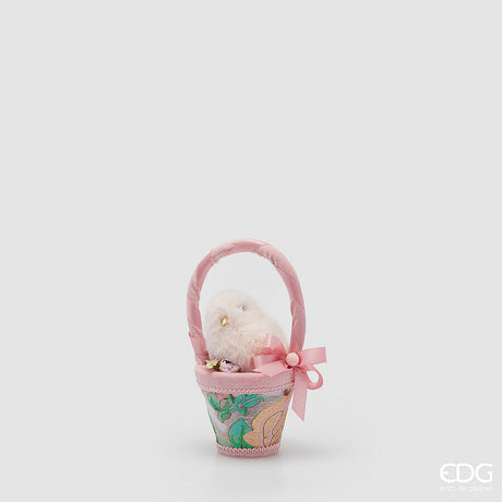 edg enzo de gasperi edg enzo de gasperi decoro cesto di pasqua con pulcino h 23 cm d 12 cm multicolor ean 8059824625861