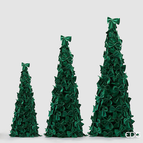 edg enzo de gasperi edg enzo de gasperi decoro cono con fiocchi di natale h 150 cm d 55 cm 3 pz green ean 8059824583970