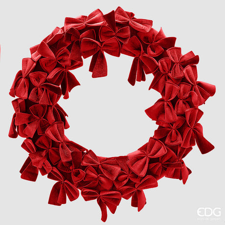 edg enzo de gasperi edg enzo de gasperi decoro corona con fiocchi natale d 75 cm red ean 8059824582119