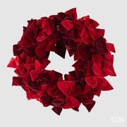 Couronne de Noël EDG Enzo De Gasperi 60 cm avec nœuds et velours rouge