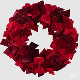 edg enzo de gasperi edg enzo de gasperi decoro corona d 76 cm fiocchi ghirlanda natalizia velluto rosso ean 8059824507068