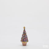 edg enzo de gasperi edg enzo de gasperi decoro decoglitter pino di natale h 17 cm d 7 cm poliresina mix rosa ean 8059824598059