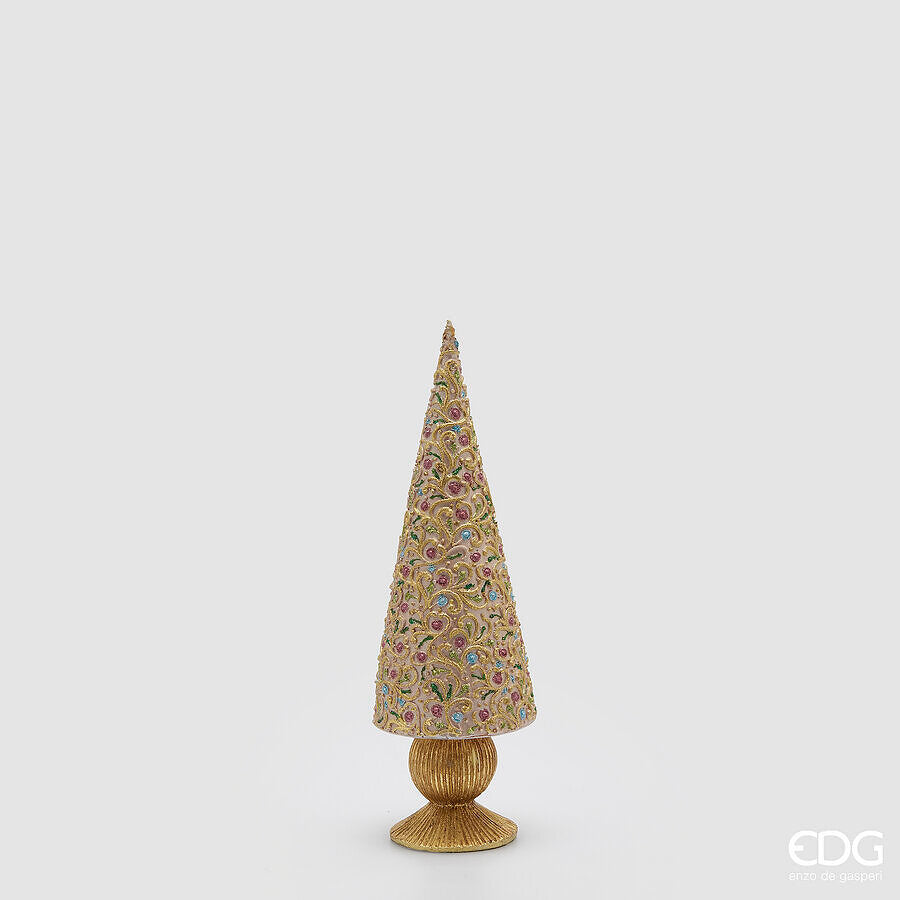 edg enzo de gasperi edg enzo de gasperi decoro decoglitter pino e di natale h 33 cm d 10 cm poliresina rosa chiaro ean 8059824597939