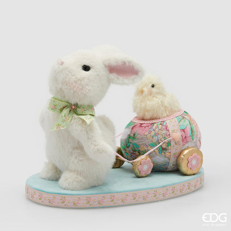 edg enzo de gasperi edg enzo de gasperi decoro di pasqua coniglio con pulcino h 32 cm l 42 cm l 25 cm multicolor ean 8059824625908