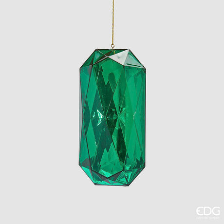 edg enzo de gasperi edg enzo de gasperi decoro diamante rettangolare di natale da appendere h 145 cm l 7 cm l 55 cm pp emerald green ean 8059824535085