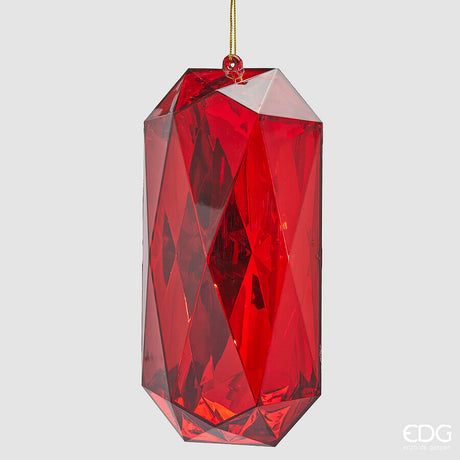 edg enzo de gasperi edg enzo de gasperi decoro diamante rettangolare di natale da appendere h 22 cm l 11 cm l 8 cm pp red ean 8059824534583