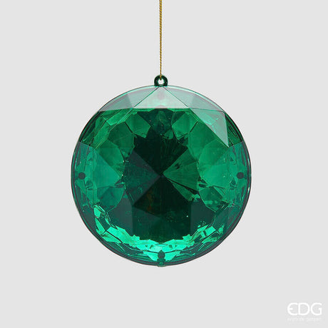 edg enzo de gasperi edg enzo de gasperi decoro diamante rotondo di natale da appendere d 10 cm l 45 cm pp emerald green ean 8059824535627