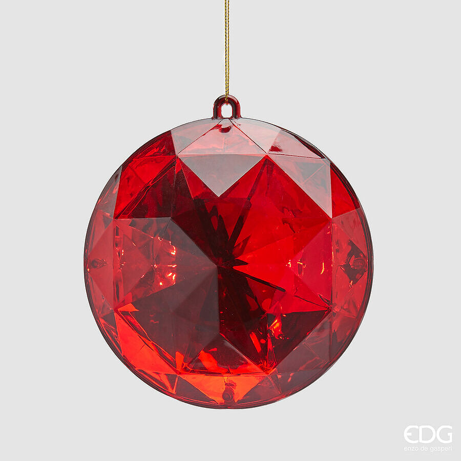 edg enzo de gasperi edg enzo de gasperi decoro diamante rotondo di natale da appendere d 125 cm l 65 cm pp red ean 8059824535382