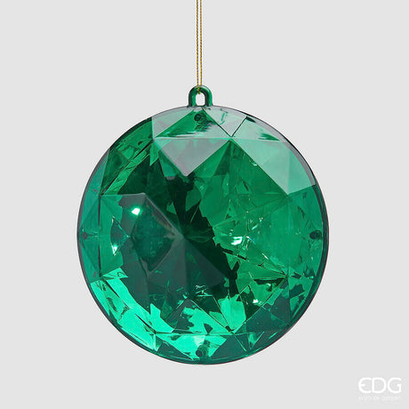edg enzo de gasperi edg enzo de gasperi decoro diamante rotondo di natale da appendere d 125cm l 65 cm pp emerald green ean 8059824535467