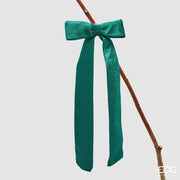 EDG Enzo De Gasperi Décoration nœud de Noël avec clip H 30 cm L 13 cm Velours Vert