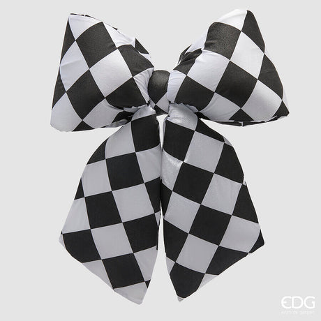 edg enzo de gasperi edg enzo de gasperi decoro fiocco di natale h 63 cm l 62 cm velluto bianco nero ean 8059824575456