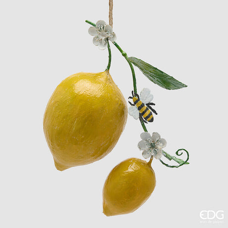 edg enzo de gasperi edg enzo de gasperi decoro limone da appendere pianta artificiale h 30 cm l 12 x 26 cm verde giallo ean 8059824628800