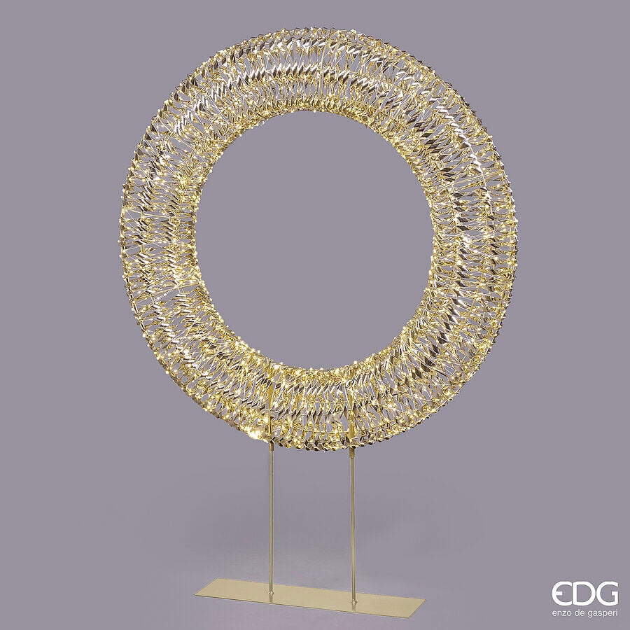 edg enzo de gasperi edg enzo de gasperi decoro natale corona con base 1 800 microled h 140 cm l 100 cm l 19 cm ip44 gold ean 8059824546999
