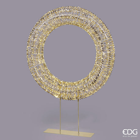 edg enzo de gasperi edg enzo de gasperi decoro natale corona con base 1 800 microled h 140 cm l 100 cm l 19 cm ip44 gold ean 8059824546999