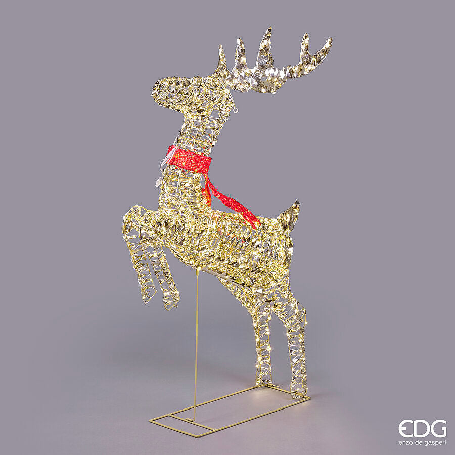 edg enzo de gasperi edg enzo de gasperi decoro natale renna con fiocco 960 microled h 119 cm l 63 cm l 22 cm ip44 gold ean 8059824546968