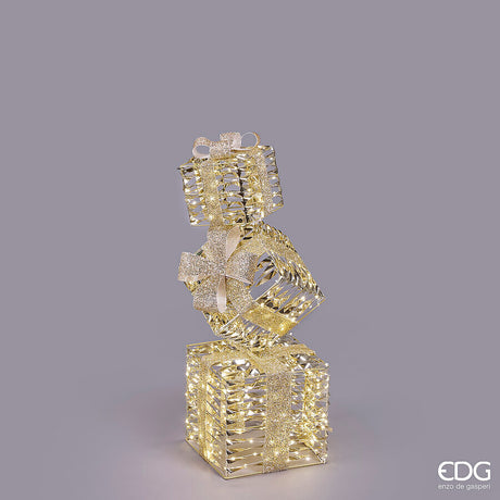 edg enzo de gasperi edg enzo de gasperi decoro natalepacco regalo stripes 350 microled h 76 cm l 25 cm l 25 cm ip44 gold ean 8059824546142