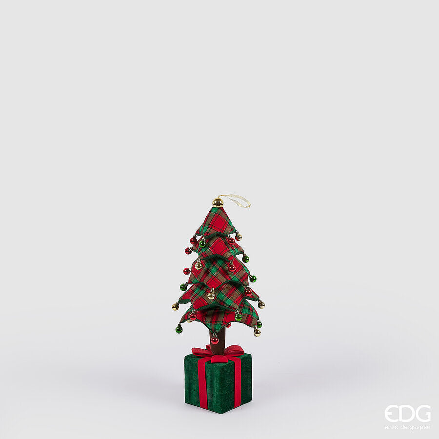 edg enzo de gasperi edg enzo de gasperi decoro pino di natale su pacco da appendere h 70 cm telescopico green red ean 8059824521132