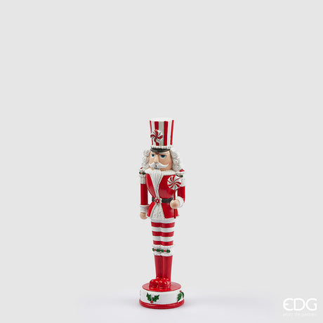 edg enzo de gasperi edg enzo de gasperi decoro soldatino di natale candy h 33 cm poliresina white red ean 8059824389022