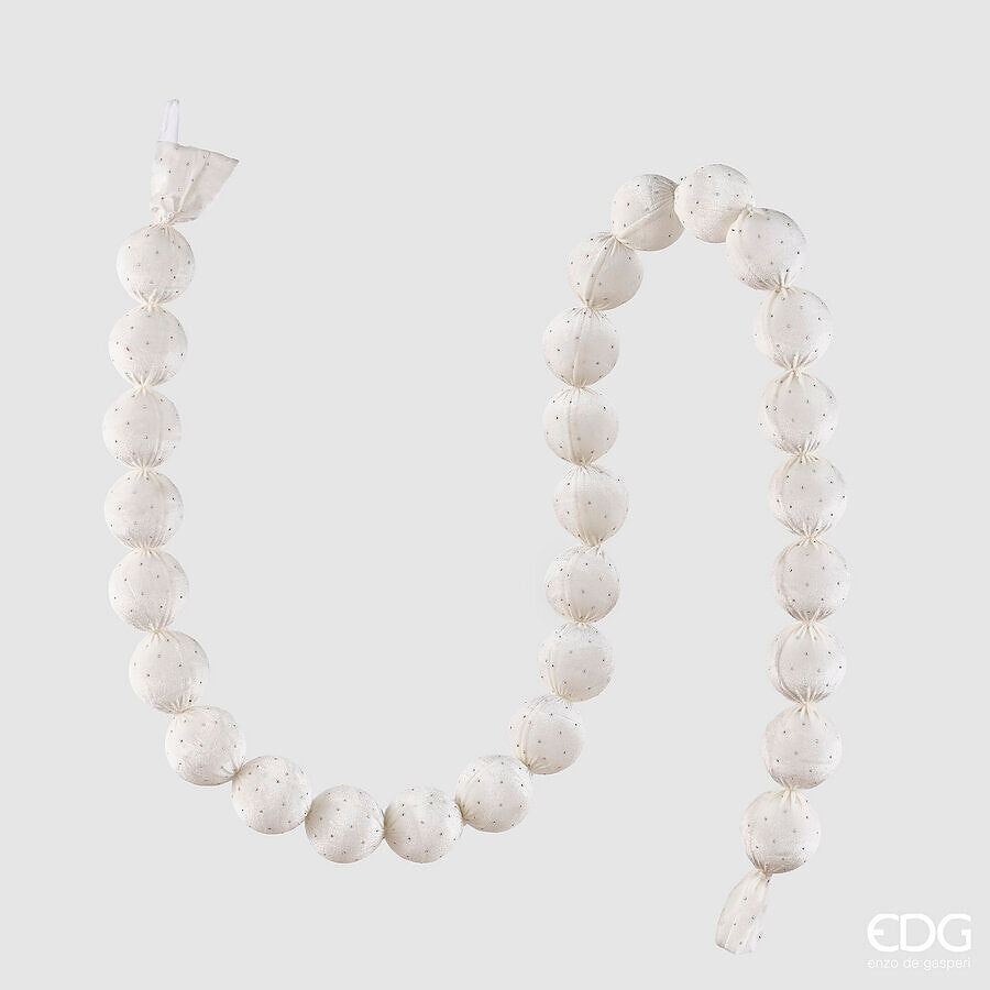 edg enzo de gasperi edg enzo de gasperi festone natalizio 28 palle brillanti avorio 6 cm l180 cm decorazione di natale ean 8059824691095