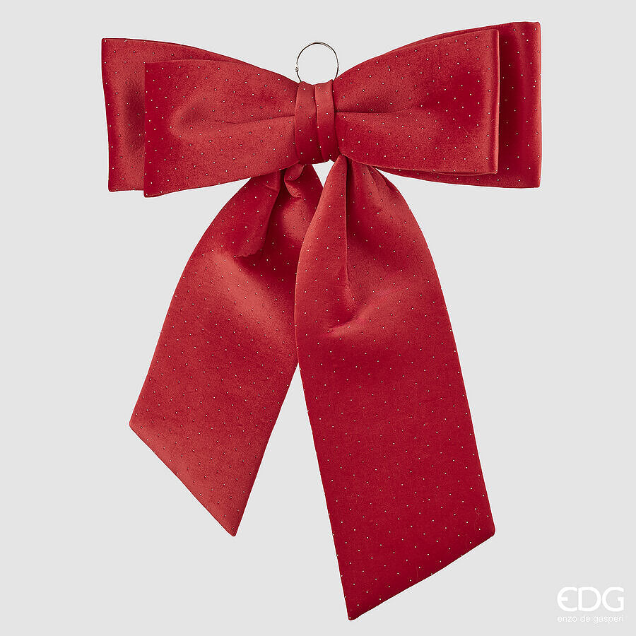edg enzo de gasperi edg enzo de gasperi fiocco natalizio con brillanti h70x60 cm rosso decorazione di natale ean 8059824689399