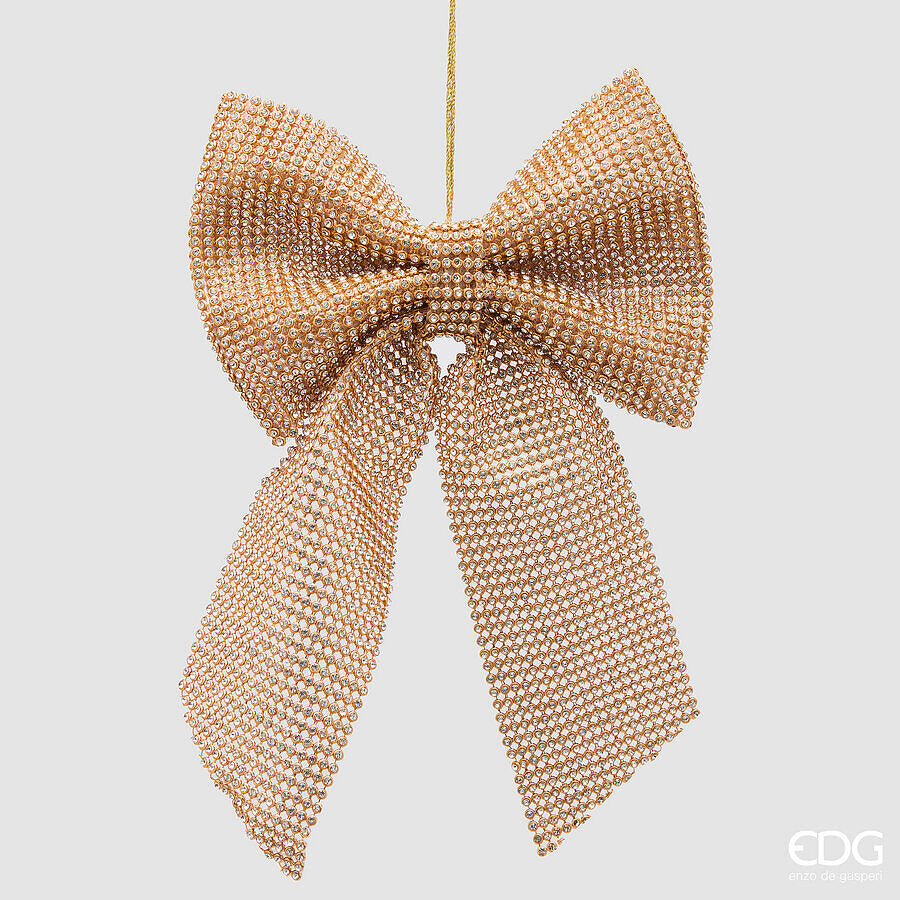 edg enzo de gasperi edg enzo de gasperi fiocco natalizio con diamanti da appendere h20 cm oro decorazione di natale ean 8059824714503