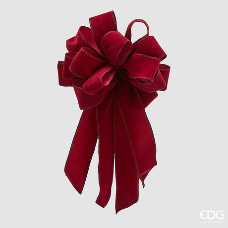 edg enzo de gasperi edg enzo de gasperi fiocco velluto di natale 15 asole d 26 cm l 51 cm tessuto burgundy ean 8059824603487