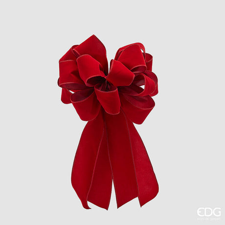 edg enzo de gasperi edg enzo de gasperi fiocco velluto di natale 15 asole d 26 cm l 51 cm tessuto red ean 8059824603425