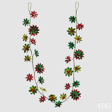 edg enzo de gasperi edg enzo de gasperi gerbera metal festone di natale l 182 cm green red ean 8059824544742
