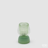 edg enzo de gasperi edg enzo de gasperi lampada da tavolo biforma a righe led h 13 cm d 9 cm ip20 verde ean 8059824630391