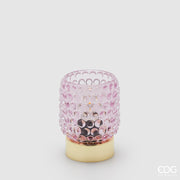 Lampe de table ronde LED Bubbles d'Enzo De Gasperi EDG, H 11 cm, D 8,5 cm, IP20, coffret cadeau rose