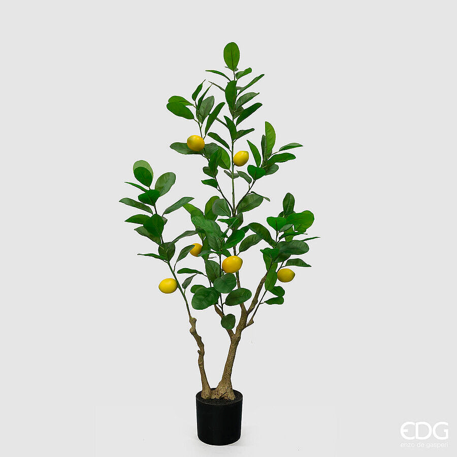 edg enzo de gasperi edg enzo de gasperi limone vogue x6 con vaso pianta artificiale h 126 cm verde giallo ean 8059824607430