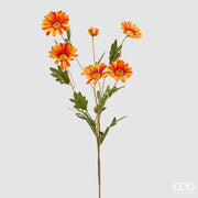 EDG Enzo De Gasperi Marguerite Branche x5 avec Bourgeon H 77 Cm Plante Artificielle Orange