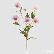 EDG Enzo De Gasperi Marguerite Branche x5 avec Bouton H 77 Cm Plante Artificielle Blanc Rose