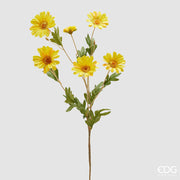 EDG Enzo De Gasperi Margherita Branche x5 avec Bourgeon H 77 Cm Plante Artificielle Jaune