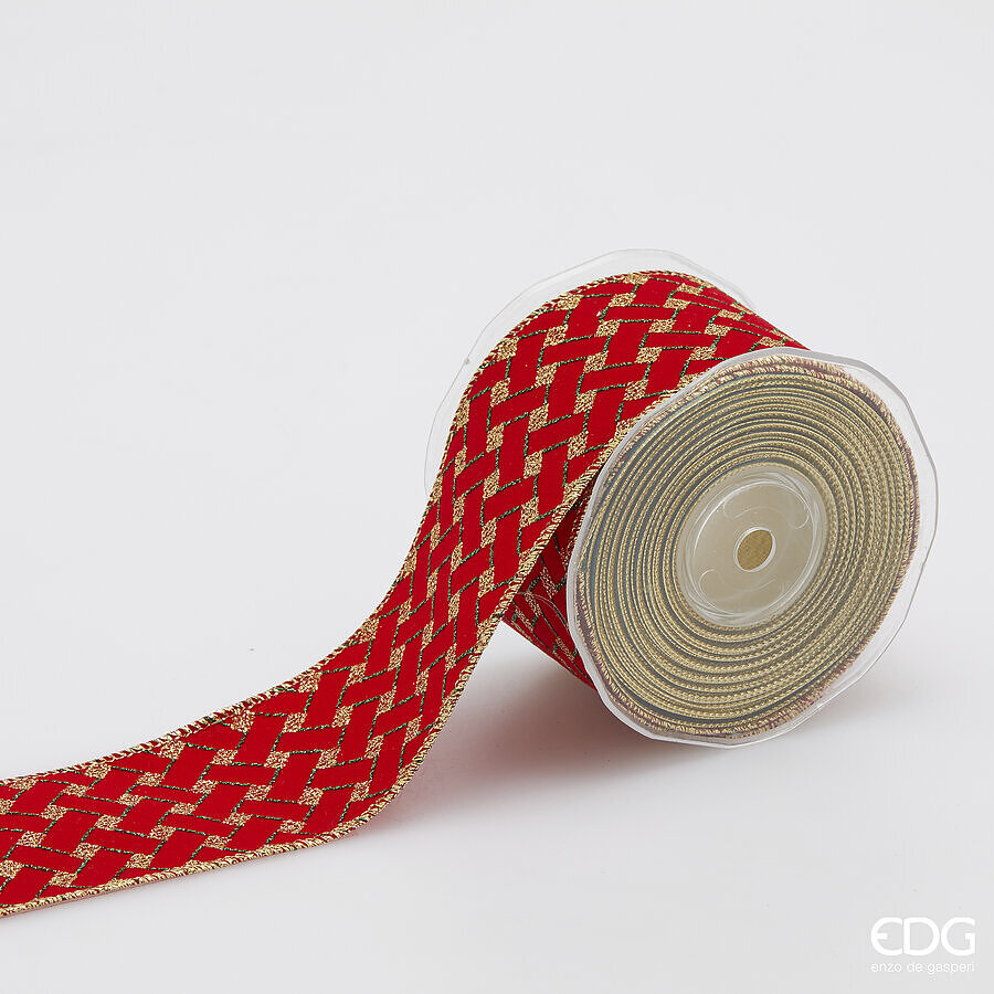 edg enzo de gasperi edg enzo de gasperi nastro quadri di natale h 65 mm l 10 mt green red ean 8059824598394
