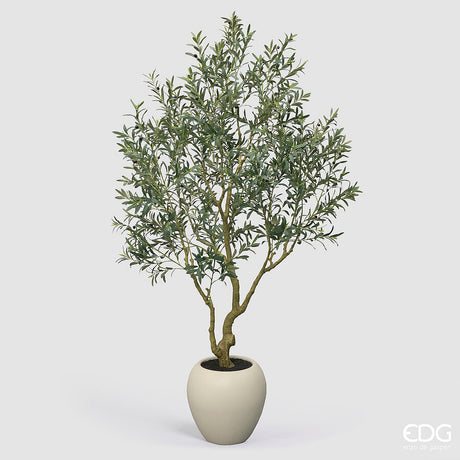 edg enzo de gasperi edg enzo de gasperi olivo vogue con vaso pianta artificiale h 240 cm verde ean 8059824607478