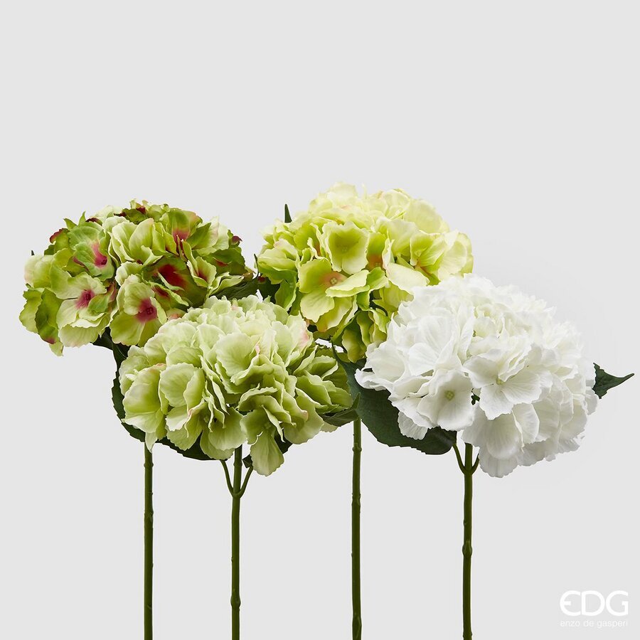 edg enzo de gasperi edg enzo de gasperi ortensia olis ramo ass h 45 cm pianta artificiale bianco verde 1 pz ean 8059824991256