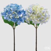 EDG Enzo De Gasperi Hortensia Branche avec Feuilles Ass. H 50 cm Plante Artificielle Bleu Clair ou Foncé 1 Pc