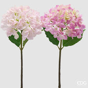 EDG Enzo De Gasperi Hortensia Branche avec Feuilles Ass. H 50 Cm Plante Artificielle Rose Clair ou Foncé 1 Pc