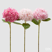 EDG Enzo De Gasperi Hortensia Branche avec Feuilles Ass. H 65 Cm Plante Artificielle Couleur Rose 1 Pc