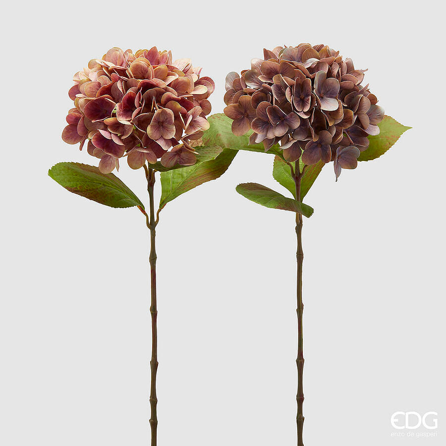 edg enzo de gasperi edg enzo de gasperi ortensia real touch con foglie ass h 60 cm rosa antico 1 pz ean 8059824379931