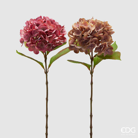 edg enzo de gasperi edg enzo de gasperi ortensia real touch con foglie ass h 60 cm rosa in due tonalita 1 pz ean 8059824379955
