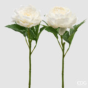 EDG Enzo De Gasperi Pivoine Branche avec Feuilles Ass. H 58 Cm Plante Artificielle Blanc 1 Pc